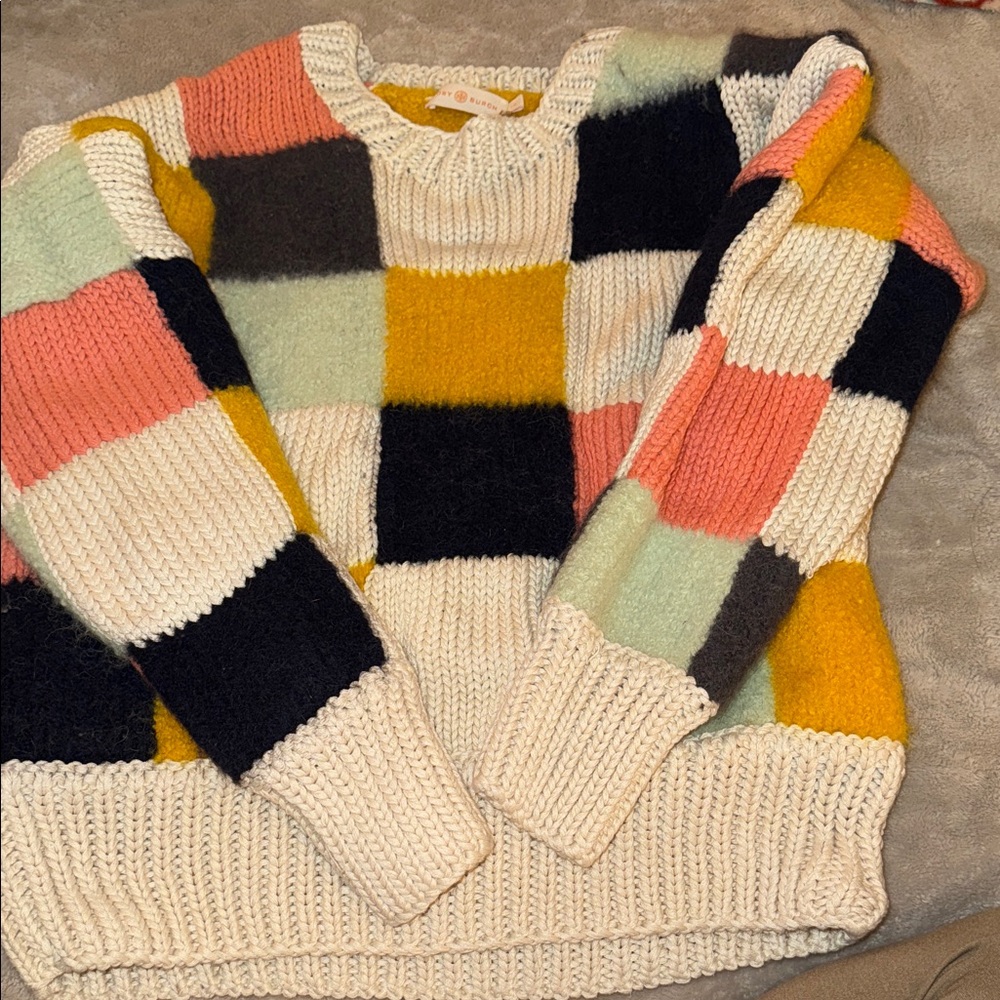 Colorful Checkered Women's Sweater